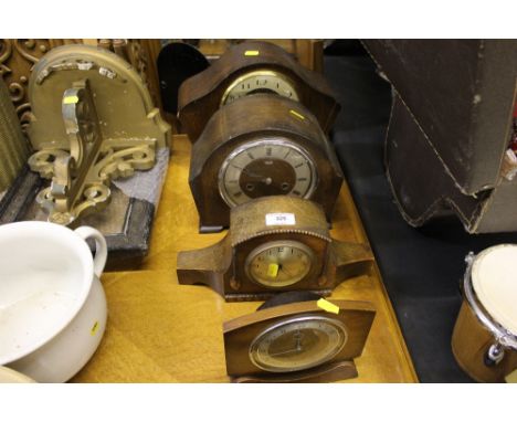Four various mantel clock
