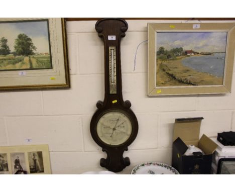 An early 20th Century oak barometer