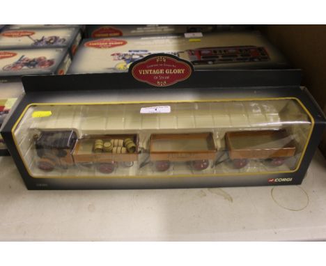 A Corgi Vintage Glory of Steam boxed model of a Foden drop side with two trailers