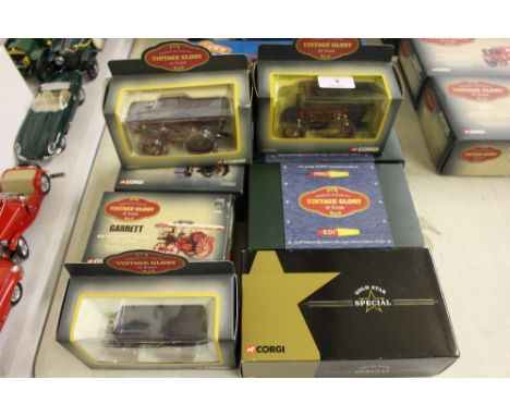 Two boxed Corgi Vintage Glory of Steam models; Garretts 10 ton road roller and Garretts Showman's engine; three others and a 