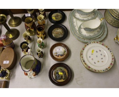 Four various Prattware pot lids