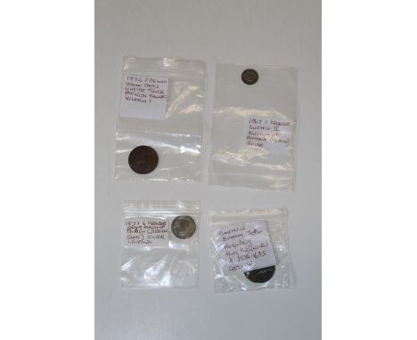 1867 One Kreuzer Bavaria Germany 1852 Three Pfennig German states 1837 Six Kreuzer Baden 1586-1635 Nuremburg Hans Krauwinkel 