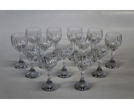 Baccarat, a suite of twelve Massena wine glasses, each with etched mark to spreading foot, 18cm high. Together with one spare