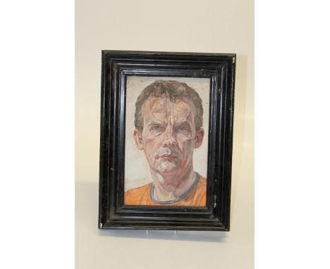 Julian Merrow-Smith ( British b. 1959) Self Portrait. Oil on board, 35 x 22cm. National Portrait Gallery BP Portrait Award 19