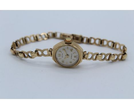 A 9ct gold Hefik ladies cocktail watch. Winds and appears to run. Untested,&nbsp;approximate gross weight 10gm