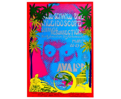 Original vintage music poster advertising a concert presented by Bill Graham featuring Siegel - Schwall Band, Kaleidoscope, S