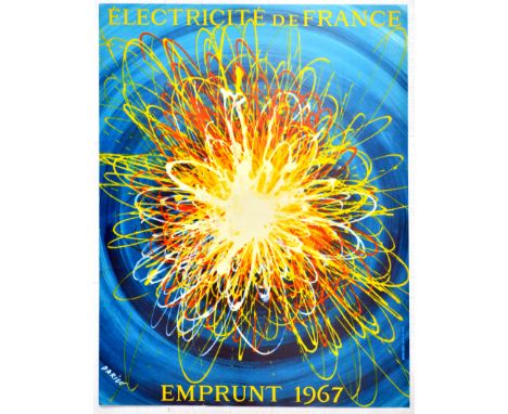 Set of three corporate and government loan advertising posters: 1. Electricite de France - Emprunt 1967 - Electricity of Fran