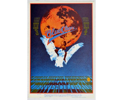 Original vintage music advertising poster for a concert by Blue Cheer and Superfine Dandelion, at the Denver Dog music venue 
