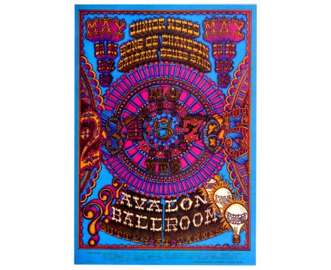 Original vintage advertising poster for a concert titled Junior Wells - Sons of Camplin Sanata Blues Band, with a trippy artw