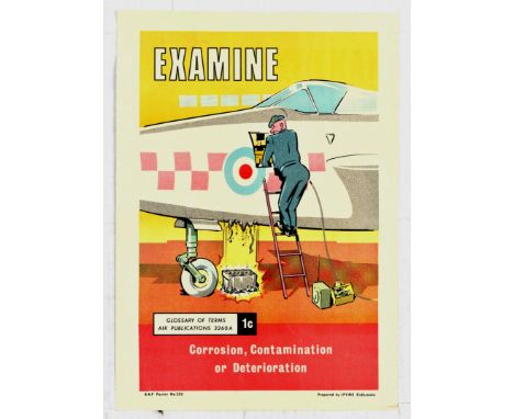 Set of eight original vintage airplane maintenance and service poster issued by the RAF / Royal Air Force and prepared by IFV