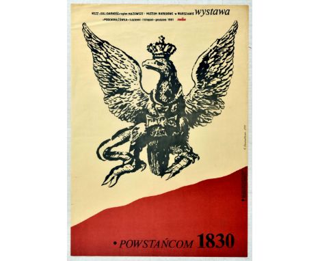 Original vintage advertising poster for the exhibition organised by Solidarnosc and dedicated to The November 1830 Uprising i