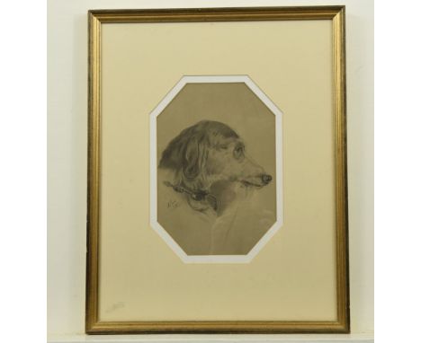 F. Price (British, 19th Century) pencil sketch of a LurcherPencil on paper, 30x20cm, signed, framed and glazed.