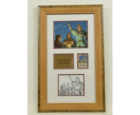 Donato Giancola (American b.1967) "Praise to Elbereth"A framed montage, including pencil sketch, card and original painting, 