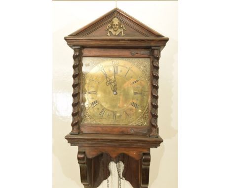 An 18th / 19th Century 30 hour long case clock movement, later converted to wall clockWith brass pierced spandrels and Roman 