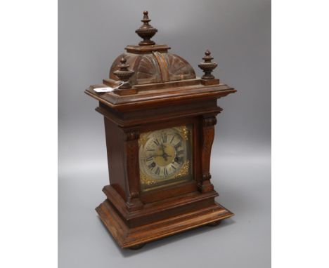 A 19th century walnut mantel clock and bracket clock height 48cm