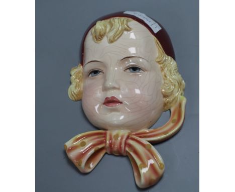 A Goldscheider pottery wall mask height 22cm