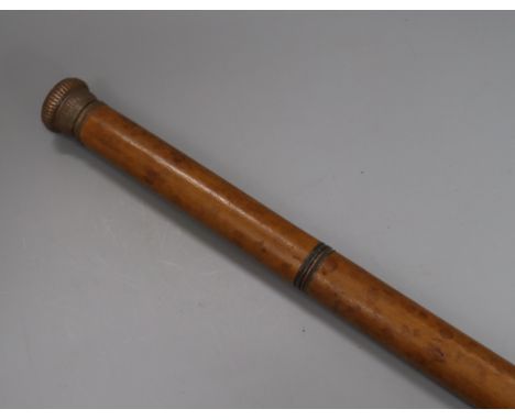 A Victorian walking cane with whisky flask by John Taylor &amp; Company, Glasgow length 88cm