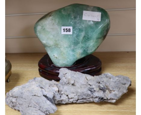 A green quartz boulder and a scholar's rock