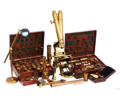 An Exceptionally Fine Powell &amp; Lealand "No. 1" Compound Monocular/Binocular Microscope Outfit, English, dated 1871, signe