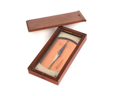 A Fine Trough Compass by Chevalier, French, c. 1870, half-blued needle with agate pivot, silvered scale North and South divid