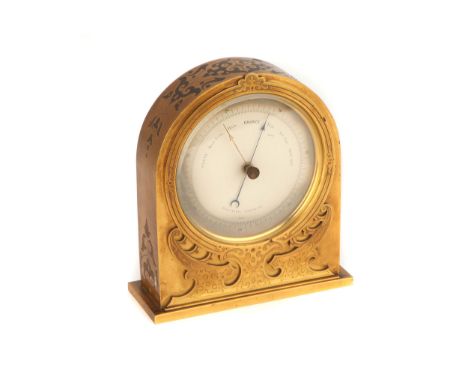 A Good Quality Aneroid Barometer, c. 1880, French for the English market, engraved to the rear 'Leuchar's 38 Piccadilly, Lond