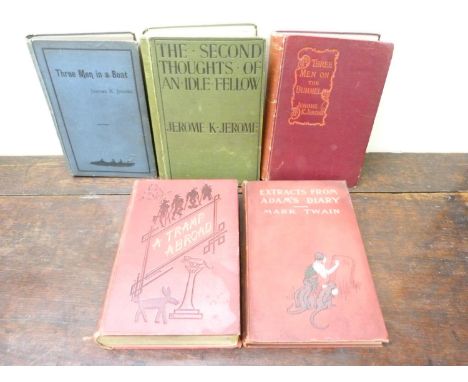 "MARK TWAIN".&nbsp;&nbsp;Extracts from Adam's Diary. Illus. Orig. cloth, mkg. &amp; wear. 1904; also 1 other by Mark Twain &a