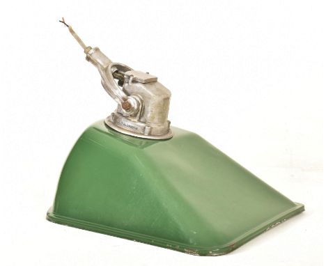 A large mid 20th Century retro industrial factory / yard enamel light lamp. The lamp retaining the original fixture points wi