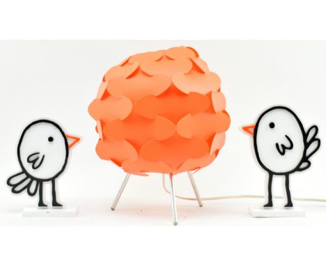 Gunnar Jensen for Ikea - Fillstra - a vintage 1990s designer table / desk lamp light. The lamp finished in a vibrant orange c