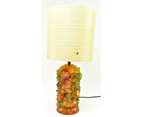 Shatterline - an uncommon vintage mid century designer lucite quartz effect desk lamp. The side table lamp of rough mineral f