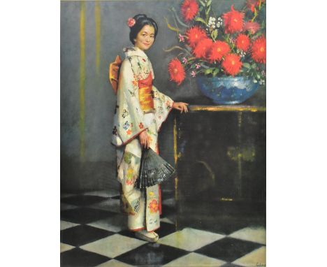 A vintage 20th century circa 1960s / 70s framed print 'Kiku' after a painting by John Gilroy (1898-1985). The print depicting