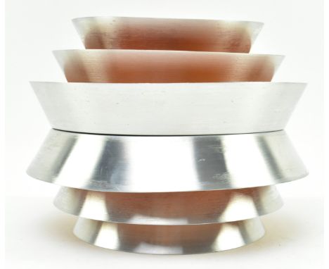 Carl Thore for Granhaga - a retro mid century Danish designer ceiling light. The light having graduating aluminium shades wit