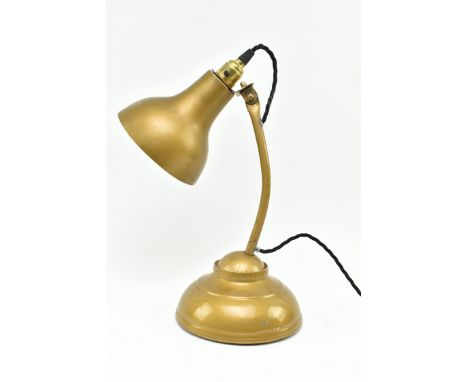 H. W. Victor Ltd - Betta C - A retro mid 20th century circa 1950s metal desk table lamp light in gilt colourway. The lamp hav