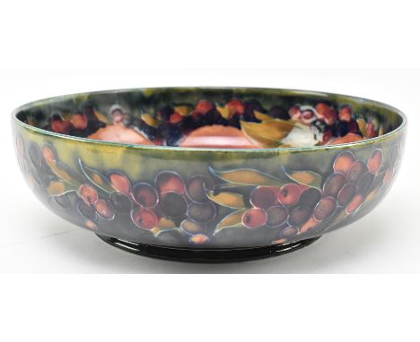 William Moorcroft - Pomegranate Pattern - a vintage early to mid 20th century signed centrepiece fruit bowl. The bowl in the 