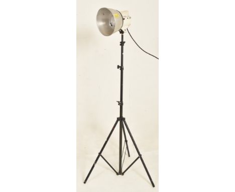 Interfit, Tungsten - a vintage mid century standing theatrical chrome spotlight lamp. Sold as untested. Measures approx. 154c