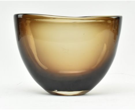 Geoffrey Baxter for Whitefriars - a vintage mid century 1960s ovoid glass centrepiece vase in Twilight colourway. The vase in
