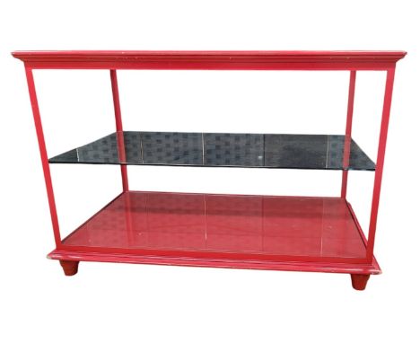 A high end design contemporary painted wood &amp; glass haberdashery shop display cabinet. The cabinet having a pianted wood 