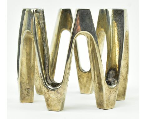 Dansk Design, France - a vintage mid century centrepiece silver plated candlestick holder. The candlestick of softened W form