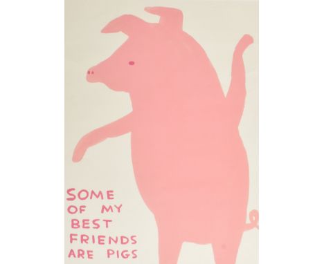 David Shrigley - Some of my Best Friends are Pigs - a vintage poster featuring a pig print in Shrigley's naive style. Colour 