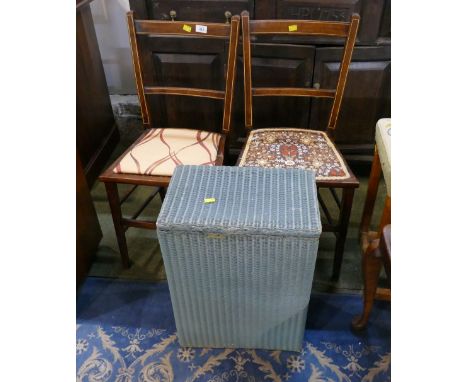 Edwardian chairs and Lloyd Loom laundry hamper