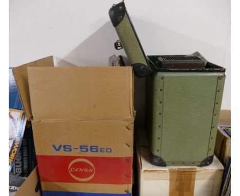 Denon VS56ED speaker, Polaroid camera part, Eumig P26 projector