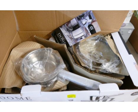 Box of as new dome five piece cookware set