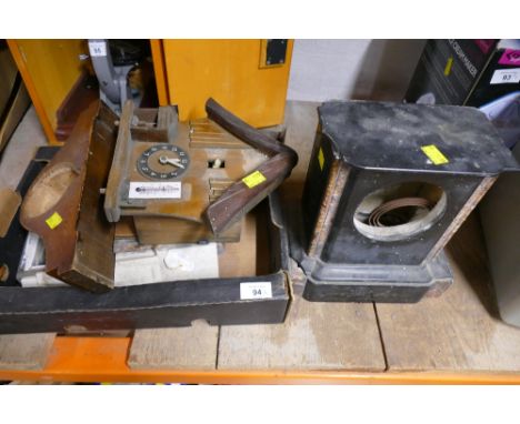 Vintage clock parts including a Cuckoo clock