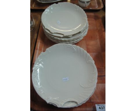 Collection of 12 similar Royal Worcester sandwich plates shape no. 1427. Puce printed marks to base. (B.P. 24% incl. VAT)