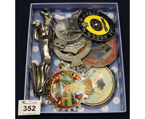 Collection of car badges to include; Civil Service Motoring Association, Royal East African Automobile Association, Mombasa M