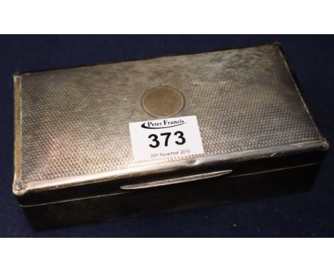 Silver engine turned cigarette case having two compartments with London hallmarks. (B.P. 24% incl. VAT)