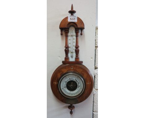 Early 20th Century walnut inlaid presentation barometer dated: 1914.(B.P. 24% incl. VAT)