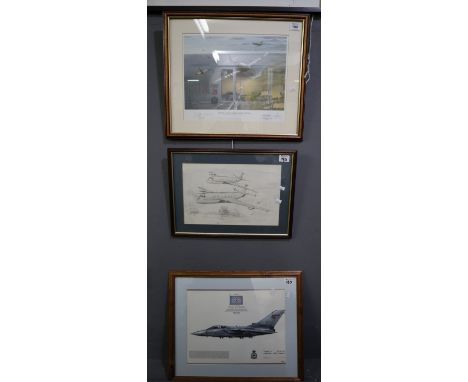 Aviation interest - two coloured prints Spitfire- the thoroughbred fighter, signed by Pete Brothers and Christopher French (a