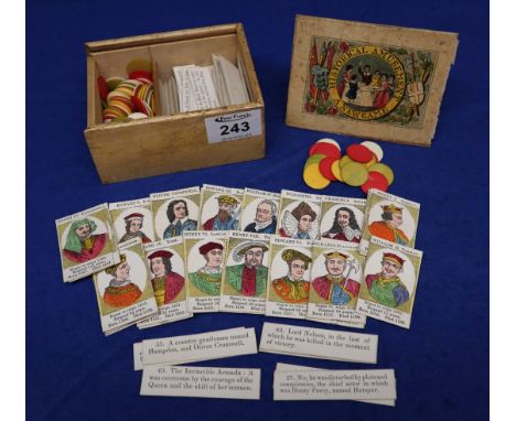 Historical amusement, a new and entertaining game of the History of England, Mid 19th Century hand coloured wood cut portrait