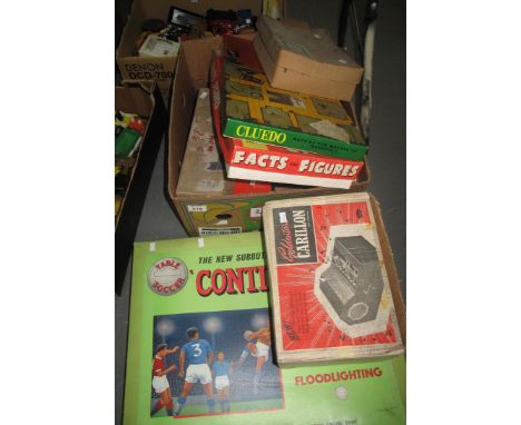 Collection of assorted vintage games to include; The New Subbuteo Continental table soccer, Cleudo, Facts &amp; Figures fun t