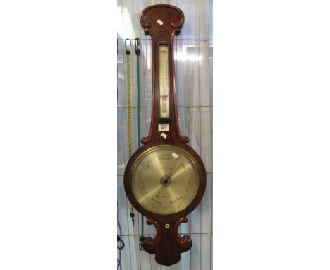 Victorian mahogany wheel barometer marked A. Casartelli, 54 Old Hall St, Liverpool. (B.P. 24% incl. VAT)